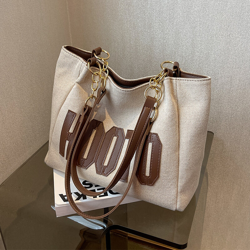 Canvas Tote Bag 2022 New Bag Fashion Casual All-matching Shoulder Bag Women's Large Capacity Class Commuter Women's Bag