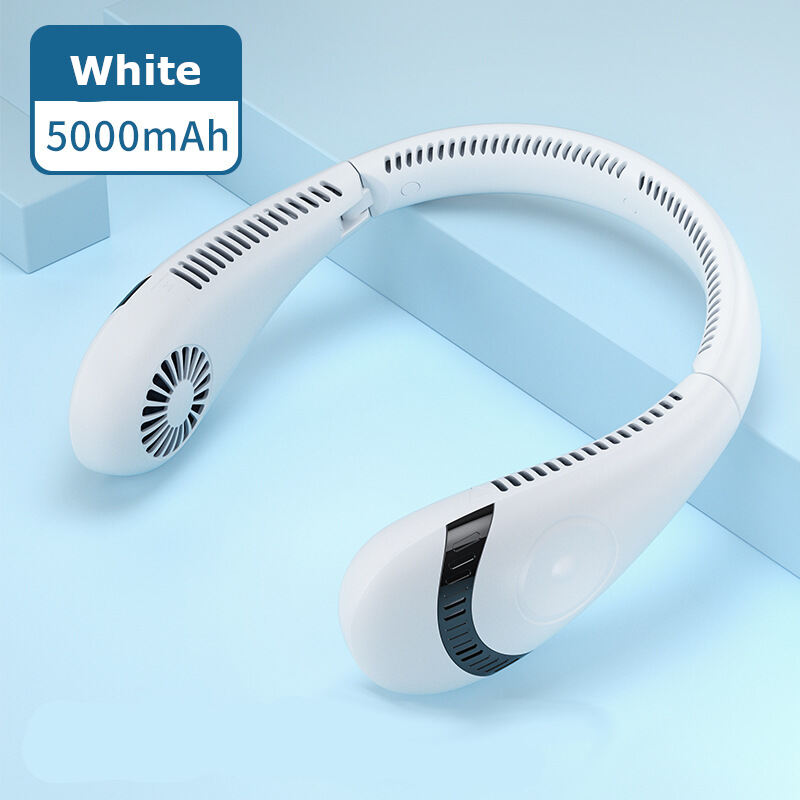 ?? Ready Stock Rechargeable Portable USB Leafless Cooling Outdoor Sports Personal Hanging Neck Fan