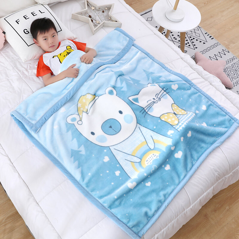 Children's Blanket New Cloud Blanket Double-Layer Thickened Children's Autumn and Winter Nap Quilt Baby Products Cover Nap Blanket