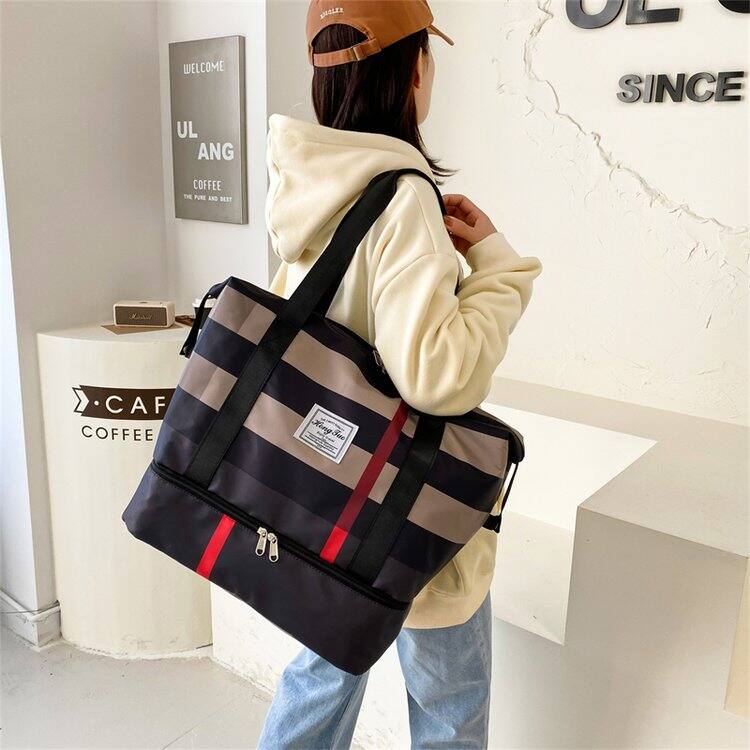 European Station Large Capacity Fashionable Women's Bag 2022 New Elegant Plaid Tote Bag Summer Classic All-Match Shoulder Bag
