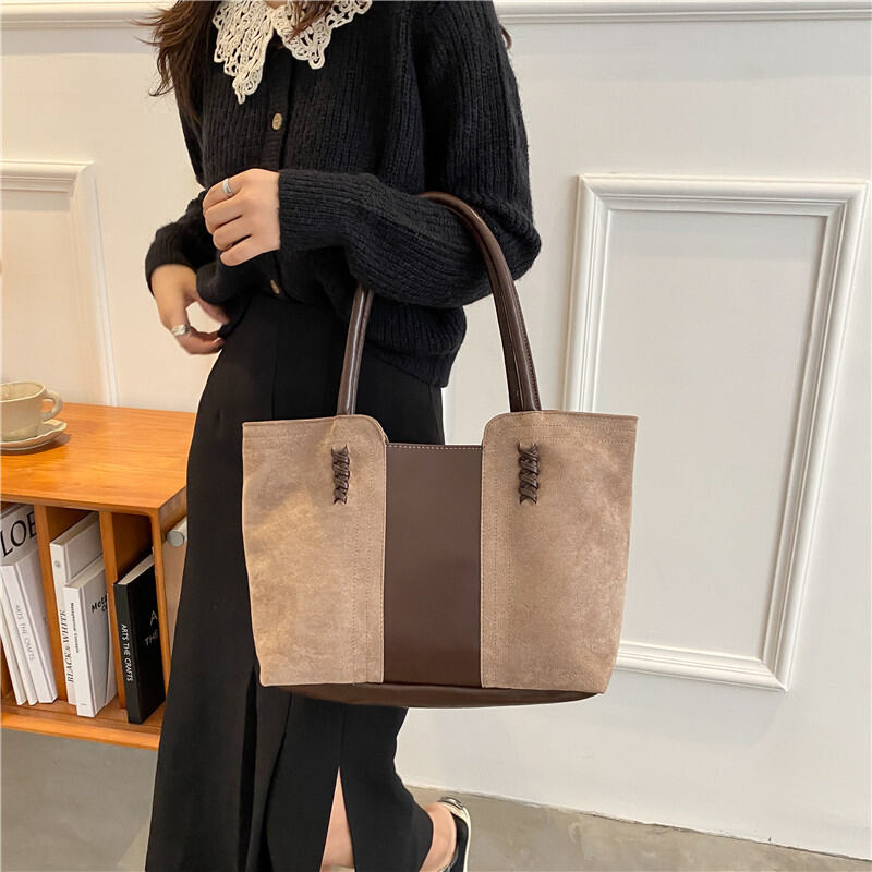 Textured Tote Bag 2022 Winter New Women's Bags Large Capacity Shoulder Bag Fashionable Versatile Korean Style Frosted Handbag