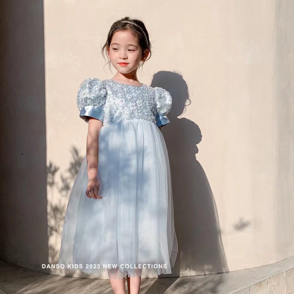 Girls' Dress Summer Baby Full-Year High-End Dress Disney Princess Dress Children Aisha Bubble Skirt