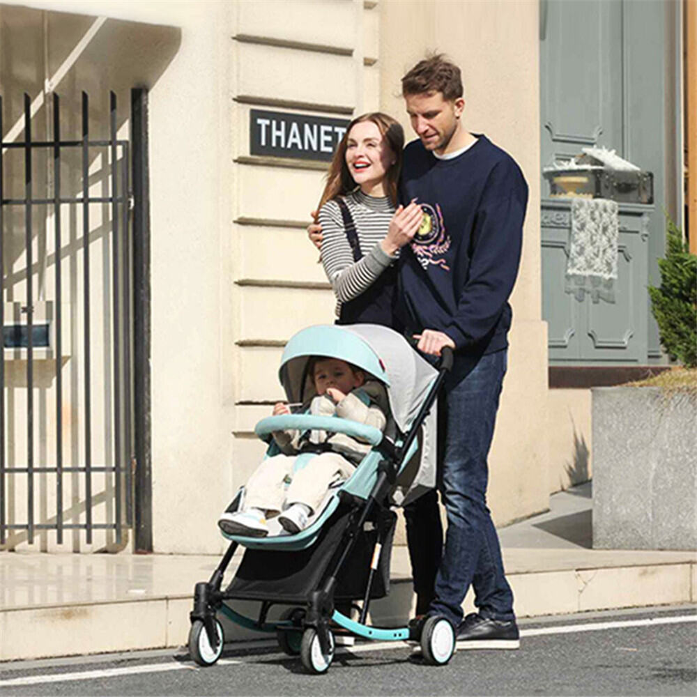 Baby Stroller Travel High Landscape Pram Can Sit and Lie Portable Foldable Umbrella Cart Lightweight Can Be Turned Into Rocking Chair