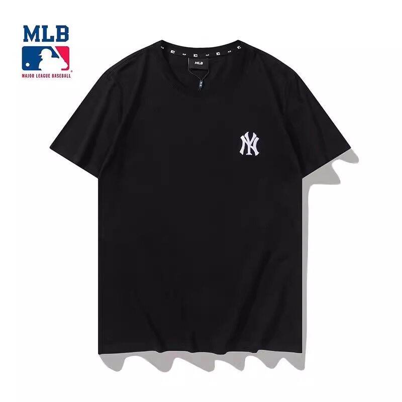 MLB/Trendy Yankees T-shirt Embroider NY Summer Short Sleeve round Neck Pure Cotton Loose Men and Women Casual Couple Half Sleeve