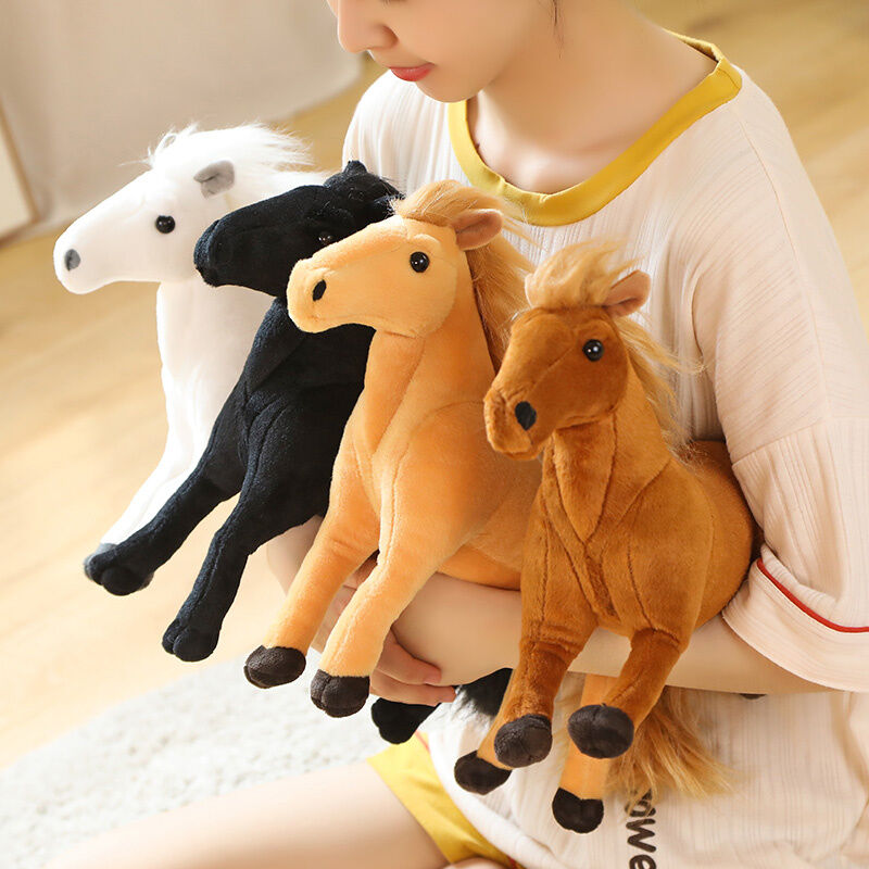 Horse Hair Plush Toy Simulation Horse Doll Ornaments Children's Ragdoll Pony Mascot Boys and Girls Cute Doll