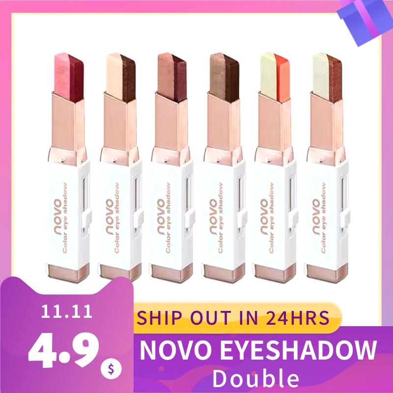 NOVO Double Color Eyeshadow Pen Dual Color Makeup Waterproof Eyeshadow Pen