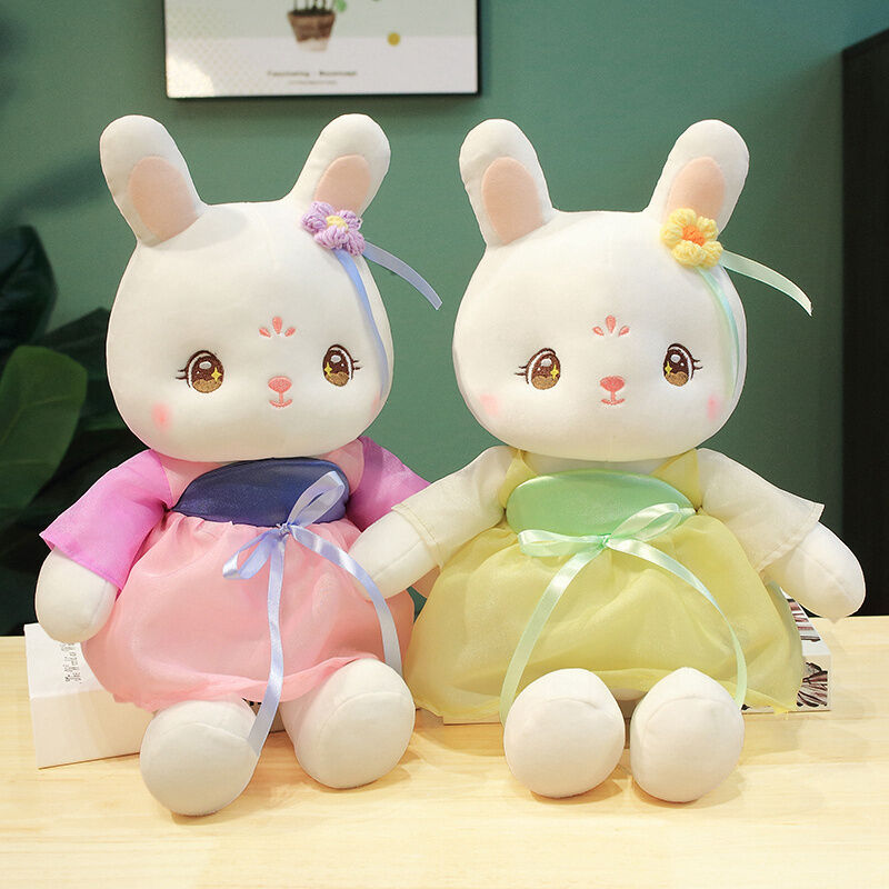 Cute Chinese Style Bunny Plush Toy Han Dress Bunny Doll Doll Sleeping Pillow for Girls Birthday Gift