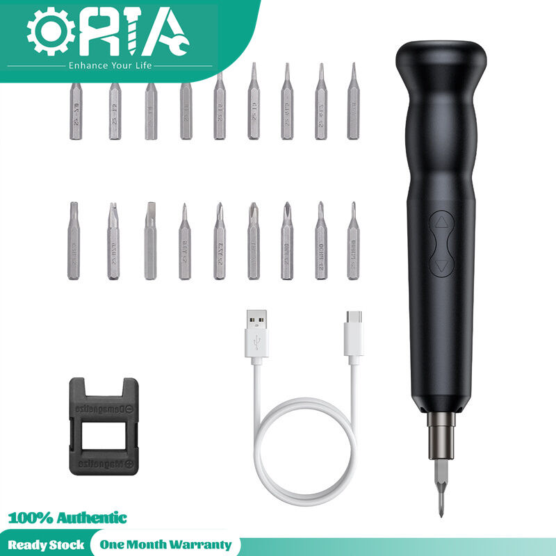 ORIA 21 in 1 Electric Screwdriver Rechargeable Precision Screw Driver Set Portable Magnetic Repair Tool Kit with LED Lights +18 Bits + USB Cable for for Phones Watch Jewelers Computers Laptops