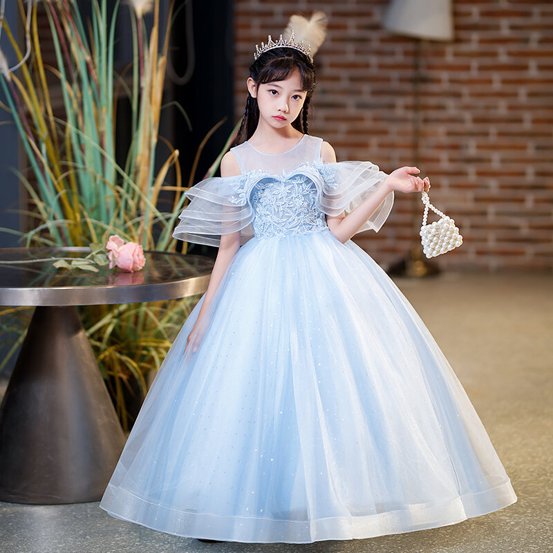 Korean Style Girl's Dress Flower Girl Little Girl Baby Princess Dress Children's High-End Host Piano Birthday Costume