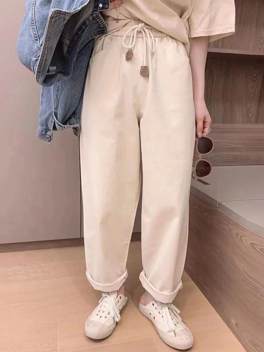 Axi Jeans for Women Spring/Summer 2023 New High Waist Loose and Slimming Straight Harem Pants Harem Casual Pants
