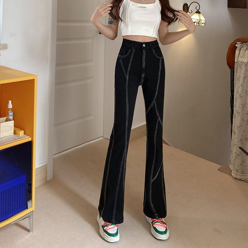 Skinny Jeans for Women 2022 New Season New Design Sense Non-mainstream Conventional High Waist Figure Flattering Straight-Leg Pants