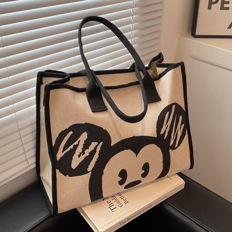Large Capacity Totes Women's 2023 New Japanese Cartoon Canvas Bag All-Matching Shoulder Bag Handbag Mummy Bag