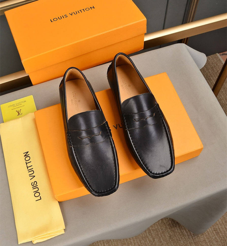 （Gift box packaging）Hermesˉ Original Loafers Breathable Genuine Leather Men Casual Shoes Slip on Loafers Men Flats High-Quality Driving Shoes