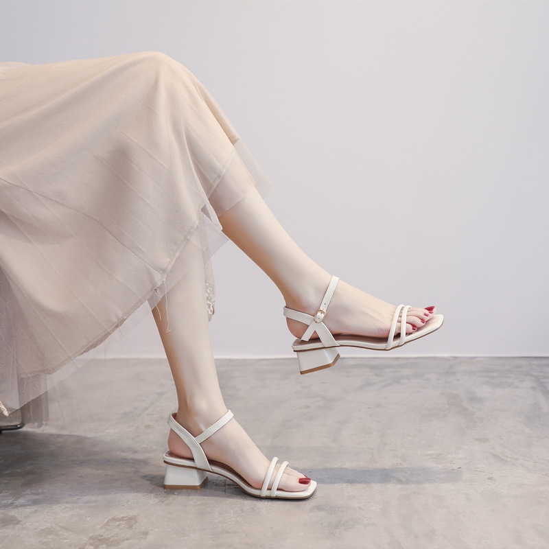 -word buckle s women's summer 23 new chky heels h fairy style shoes h s C427❈