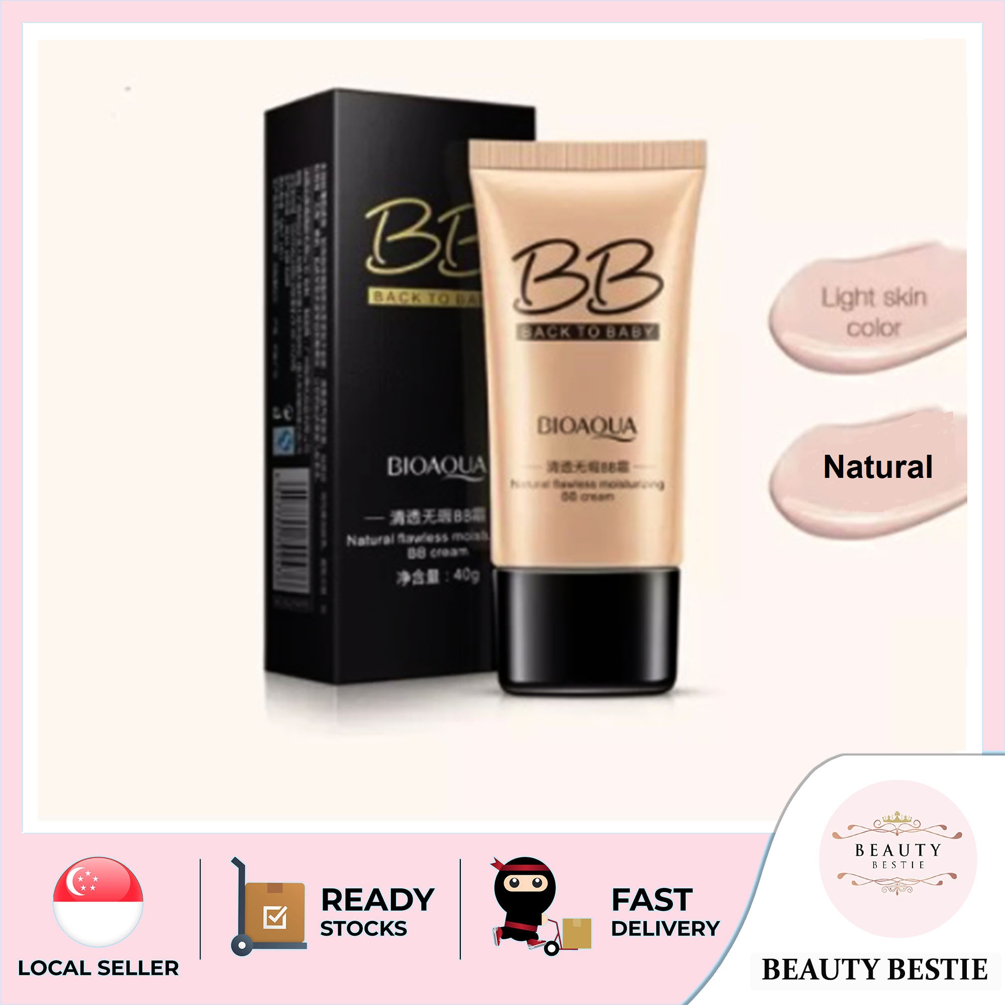 *BIOAQUA* BB FOUNDATION CREAM TUBE (40G) SG SELLER *FAST DELIVERY* LONG WEARING & WATERPROOF *GOOD COVERAGE & OIL CONTROL* MOISTURIZING & HYDRATING *LONG LASTING COSMETICS MAKE UP*