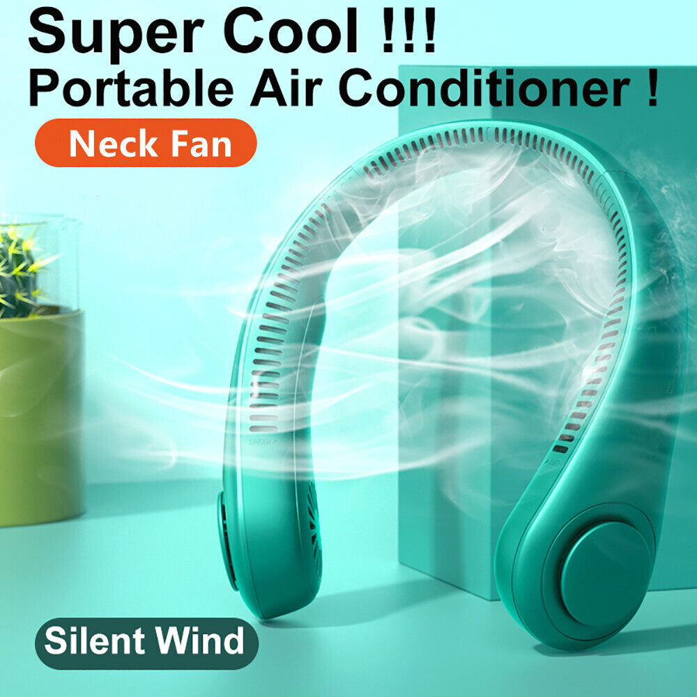 Dulcii Neck Fan Electric Wireless Fan Bladeless Fan USB Rechargeable Mini Mute Sport Fan Cooling Fan For Child Outdoor Ventilador Abanicos Cooling Mute Fans for Outdoor Sports 挂脖风扇