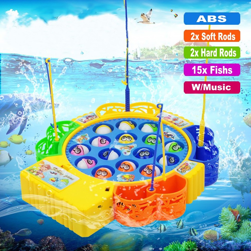 Children's Electric Music Fishing Toys With Rotation Function