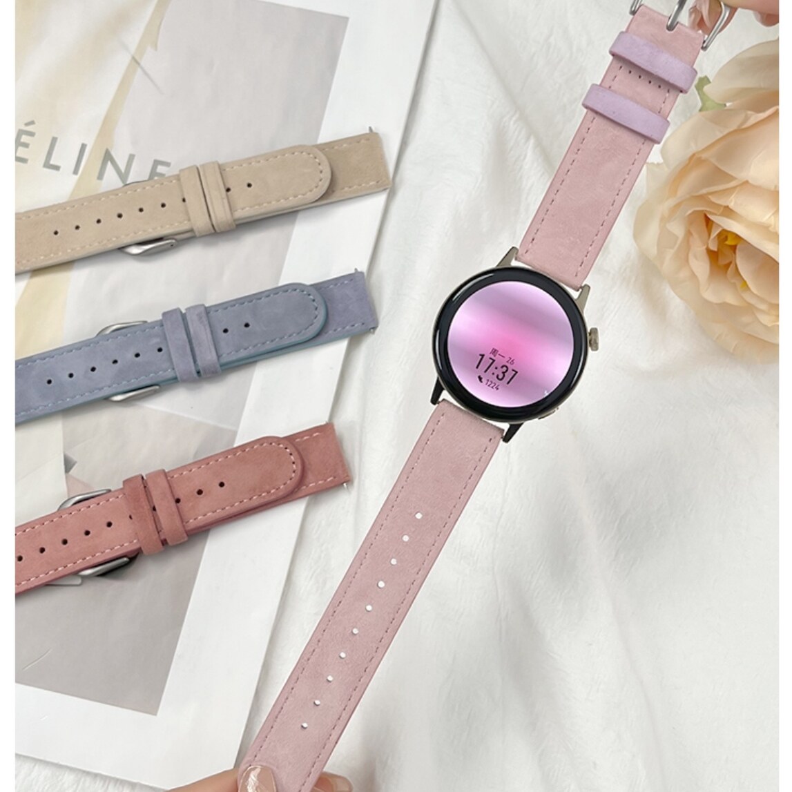 ◈☜❏ Applicable to Huawei GT3 watch strap GT2 smart Pro sports glory magic2 women's suede WATCH 2 special wristband high-end sense ladies niche ES creative chain replacement belt 20mm