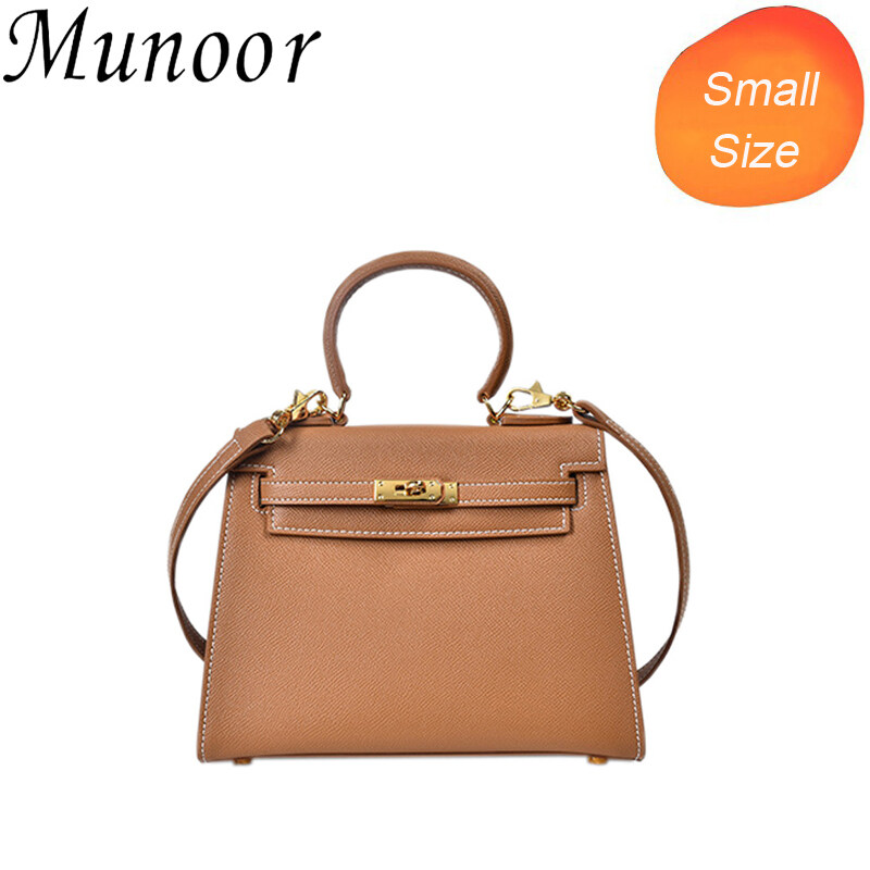 Munoor High Quality Italian Imported Genuine Cow Leather Bag Women Sling Shoulder Bag Top Handle Bags