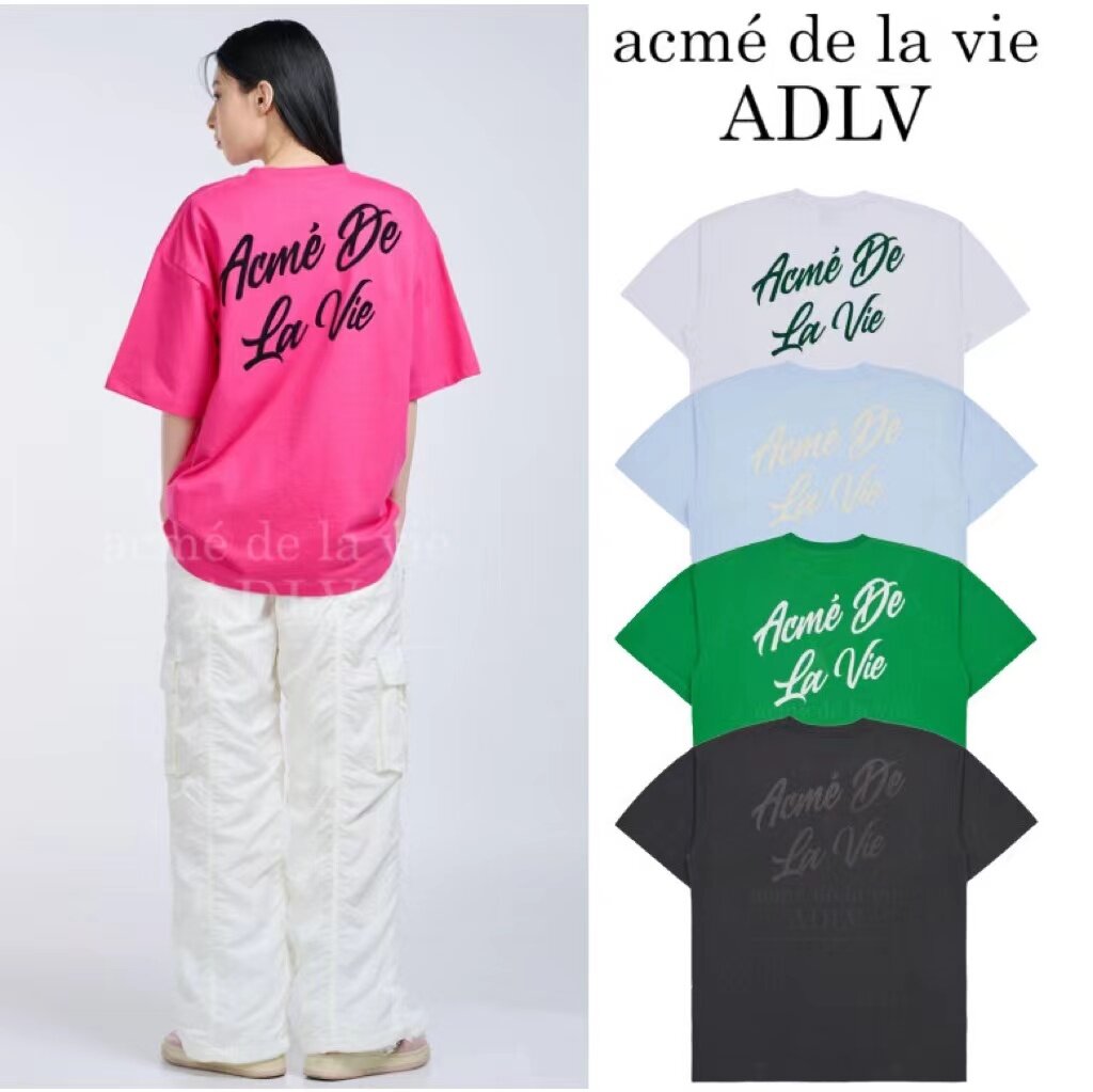 [acme de la vie] 2023 NEW SCRIPT LOGO PRINTING SHORT SLEEVE T-Shirt ADLV