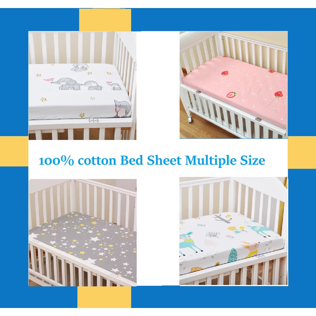 Baby bedsheet newborn cot fitted crib mattress cover 100% cotton