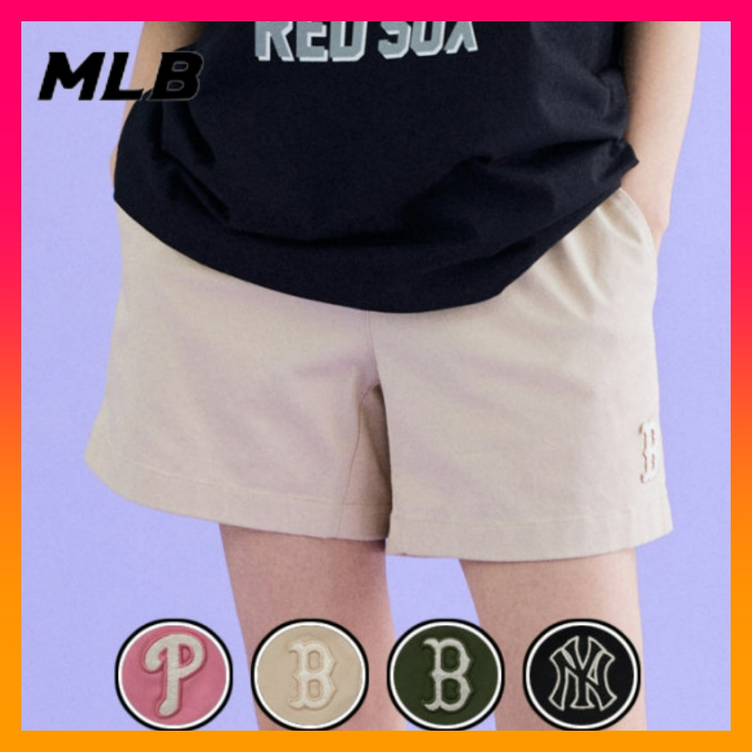 MLB Women's Basic Medium Logo Woven Shorts (2023 NEW)