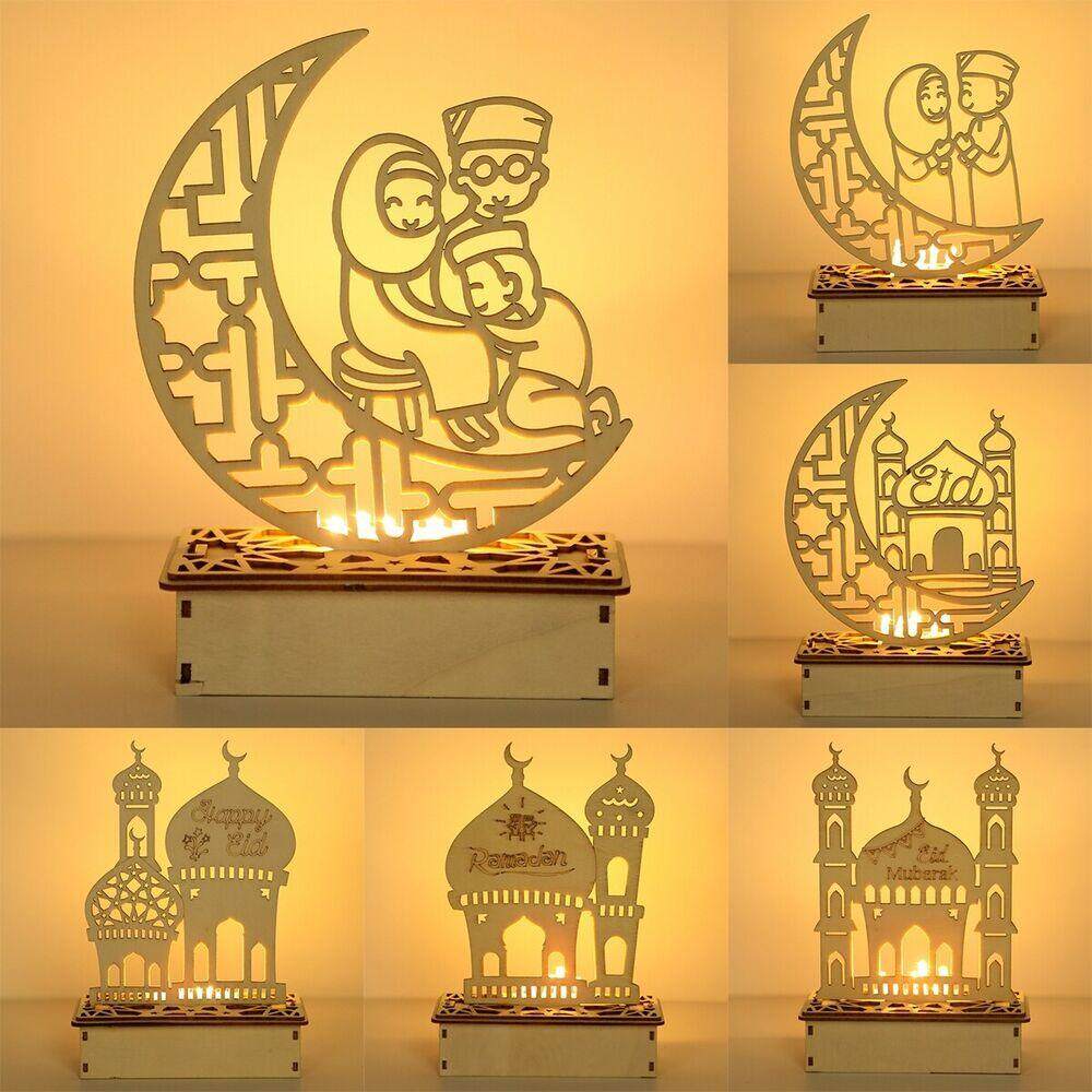 FORELSK Home Muslim Kid Gifts Wooden Party Supplies Ramadan Decortion Eid Mubarak Ornaments Table Decor
