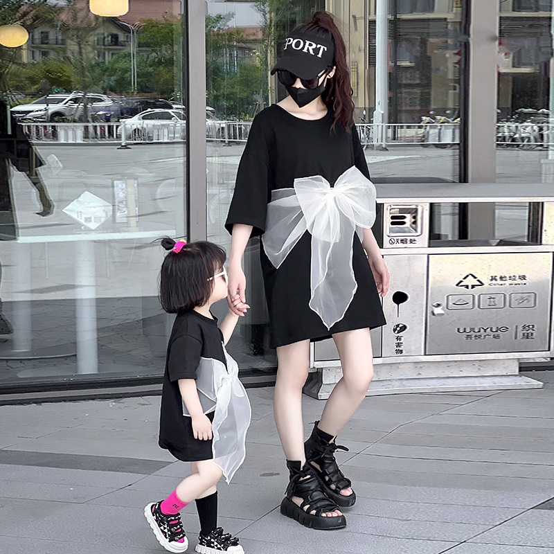 parent-child family summer high-end m and ughter summer dress fried street wholesale C423❦△