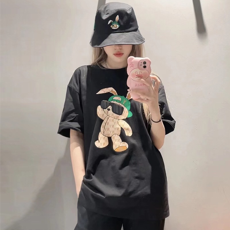 Tide nd MLB Short-Sleeve 2023 New Cartoon Rabbit T T-shirt Men's and Women's Same Parent-Child Suit Half Sleeve