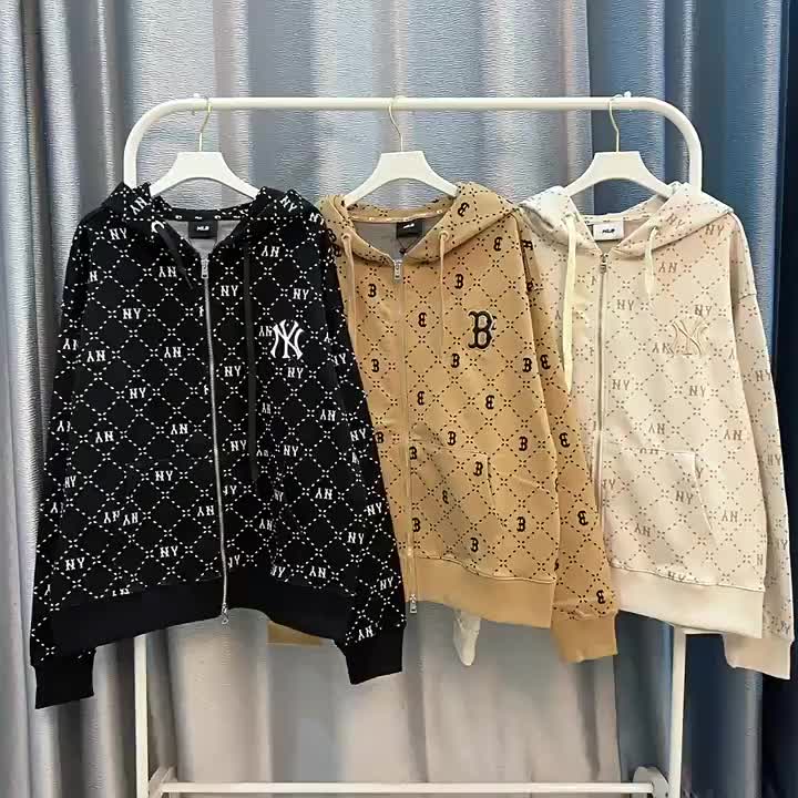 2023 New Mlb  Autumn and Winter Jacquard Knitted Diamond Full Printed Coat 23 New Fashionable Loose All-Match