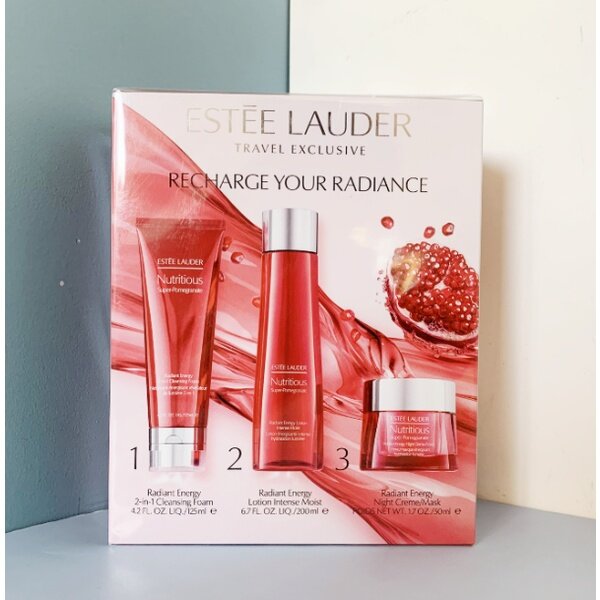 New Estee Lauder Red Pomegranate 3-piece Set Red Pomegranate Water Moisturizing 200ml Cleansing 125ml Cream 50ml