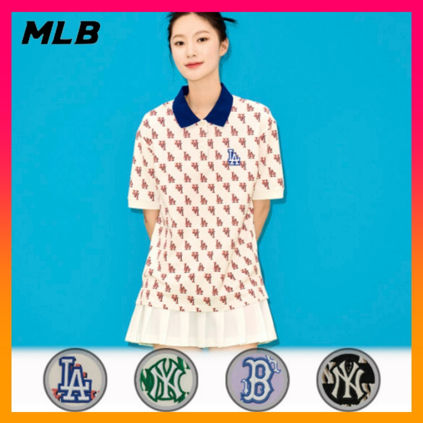 MLB Women's Classic Monogram All Over Pique T Shirt (2023 NEW)