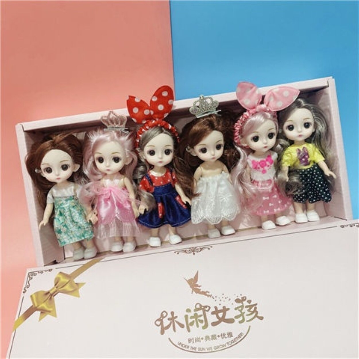 【MSSugar toy】 17cm Barbie Doll Set Gift Box 3D Eyes Princess Lolita Play House Birthday