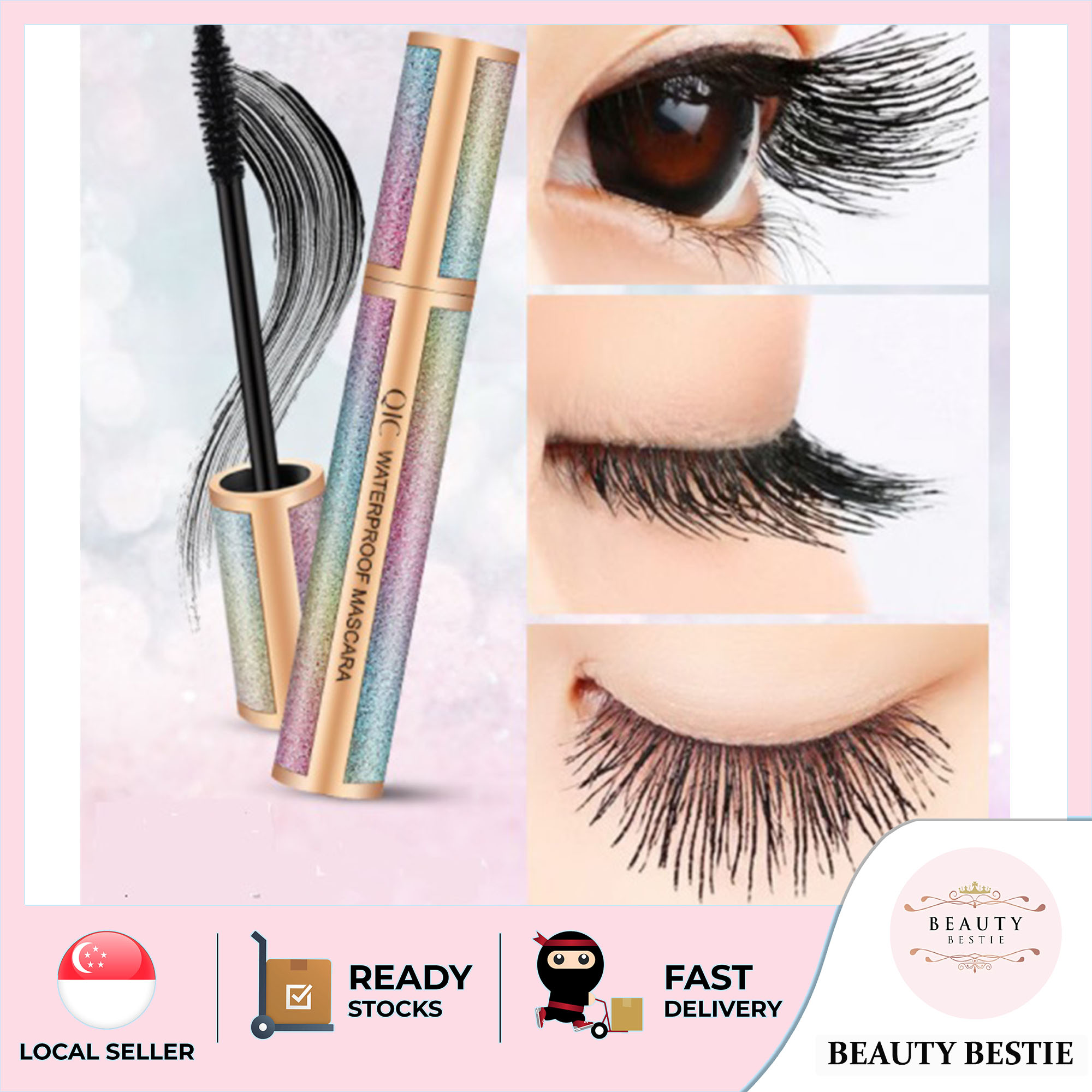 *QIC* WATERPROOF 2 IN 1 BLACK MASCARA (8.5G) SG LOCAL SELLER *FAST DELIVERY* LONG LASTING & LONG WEARING *SMUDGE PROOF & LIFTING* EASY CONTROL & CURLS UP EASILY *MAKE UP & COSMETIC TOOLS* CHOICE OF LE