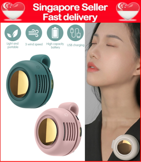 Portable Button 360 Degree Wind Direction Bladeless Push Button Mini Fan USB Rechargeable Handheld Outdoor Fan