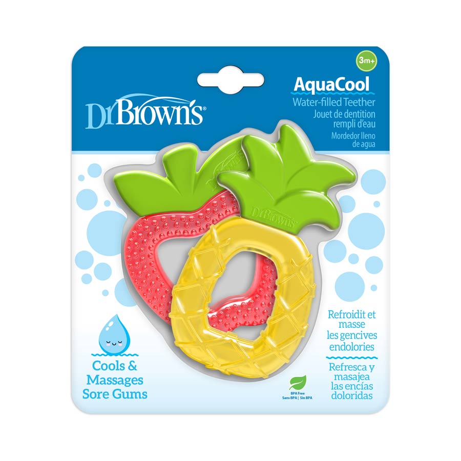 DRB-TE024 [Pack Of 2] Dr Brown's Aquacool Water-Filled Teether (Pineapple & Aapple), 2-Pack