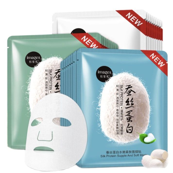 IMAGES 30 Pc Protein Silk Facial Mask Moisturizing Whitening Oil Control Anti Wrinkle Korean Skin Care Mask