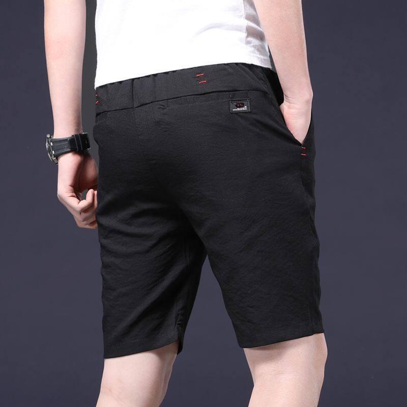 NSO119 Summer ice silk thin five-point sports casual shorts cropped trousers for men latest Korean style trendy loose all-match