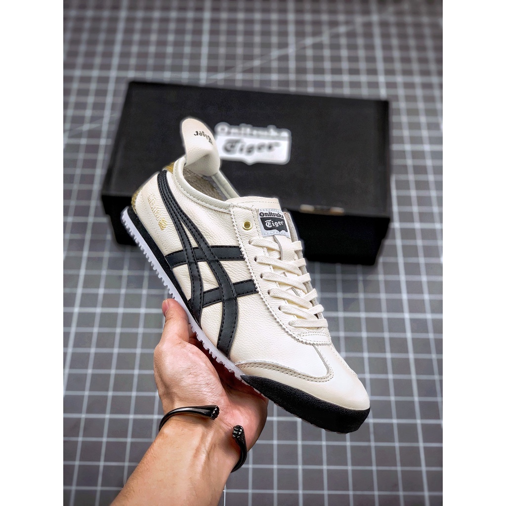 【High-end cowhide】New summer tigers shoes 66 men's and women's fashion cowhide leather shoes tigers walking shoes