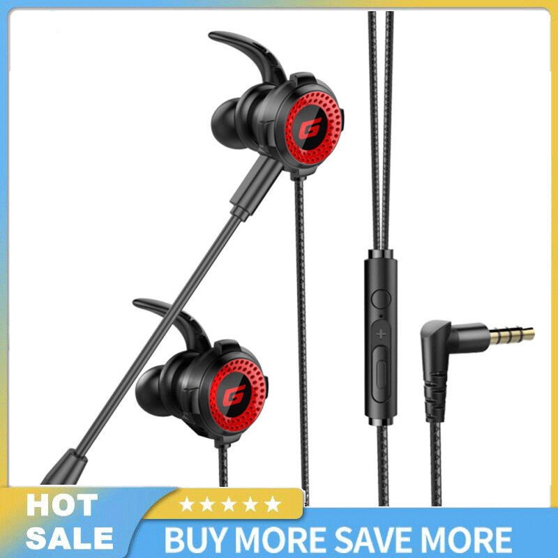 Gaming Headset With Pluggable Microphone 3.5mm Portable Stereo In-ear Earphone Compatible For Iphone Huawei Samsung Xiaomi