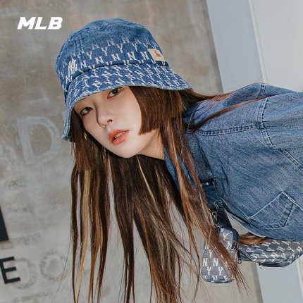 GTJIE Fashion Denim Mlb Bucket Hat For Women Men Outdoors Hip Hop Caps Vintage Fisherman Summer Sun Western Style Canvas Cowgirl Sunshade Accessory