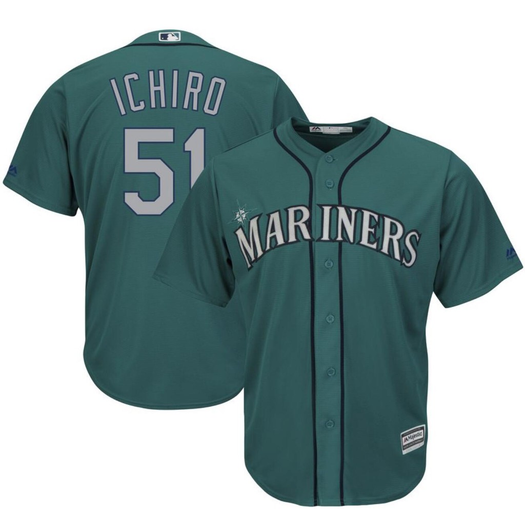 Hot MLB Seattle Mariners Baseball Jersey No.51 Ichiro Suzuki Classic Cardigan Jersey Casual Sport Unisex Plus Size a