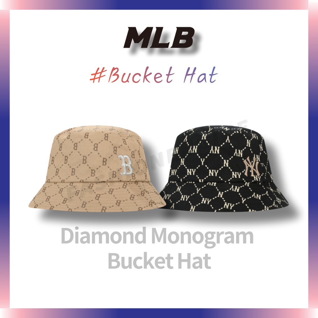 MLB KOREA Diamond Monogram Bucket Hat 32CP38111 a