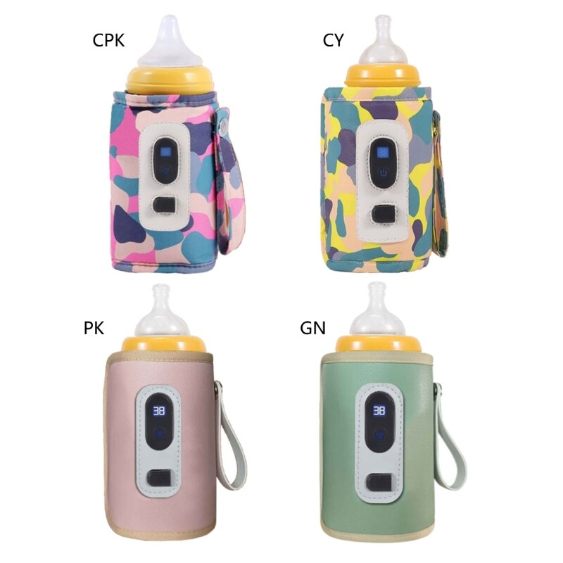 USB Feeding Bottle Warmer Baby Bottle Travel Cover Heat Keeper with Adjustable Constant Temperature Portable Milk Heater