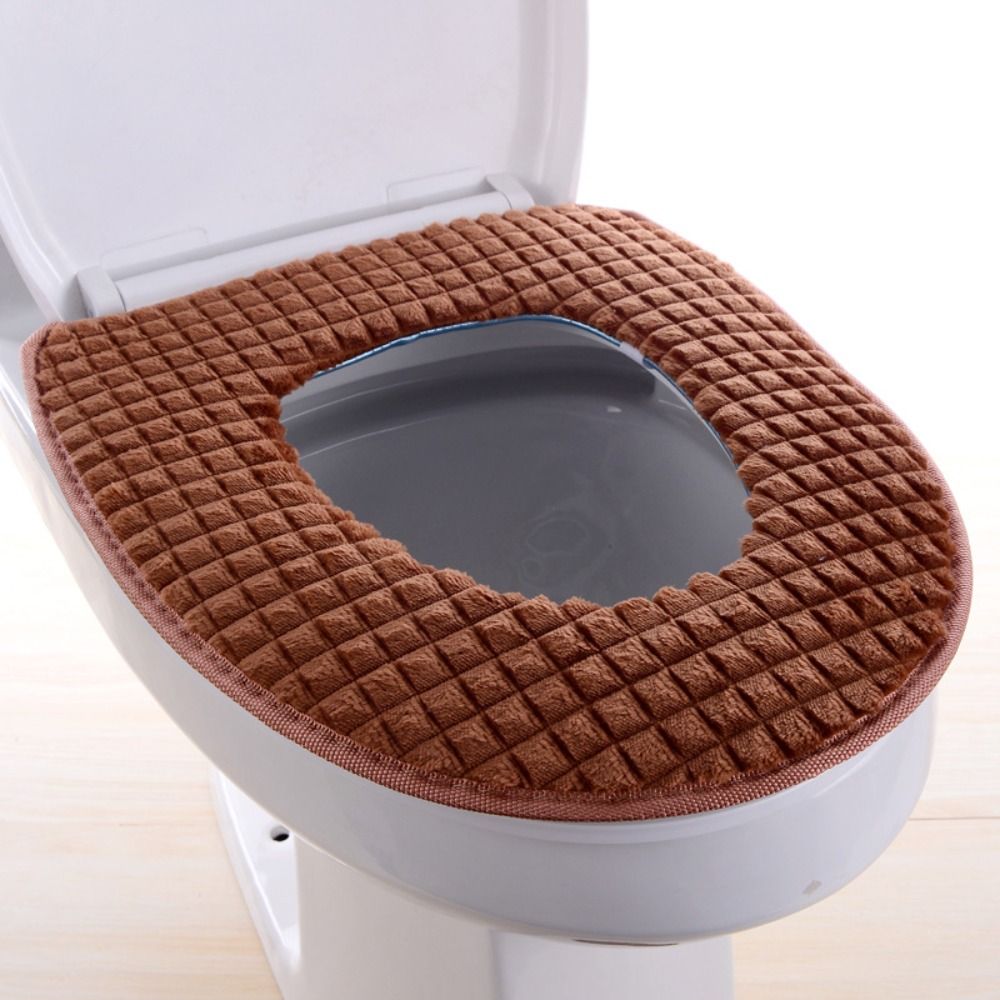 SKJK Thicken Plush Washable Warm Soft Comfortable Waterproof Toilet Seat Cover Cushion Household Supplies Bathroom Accessories