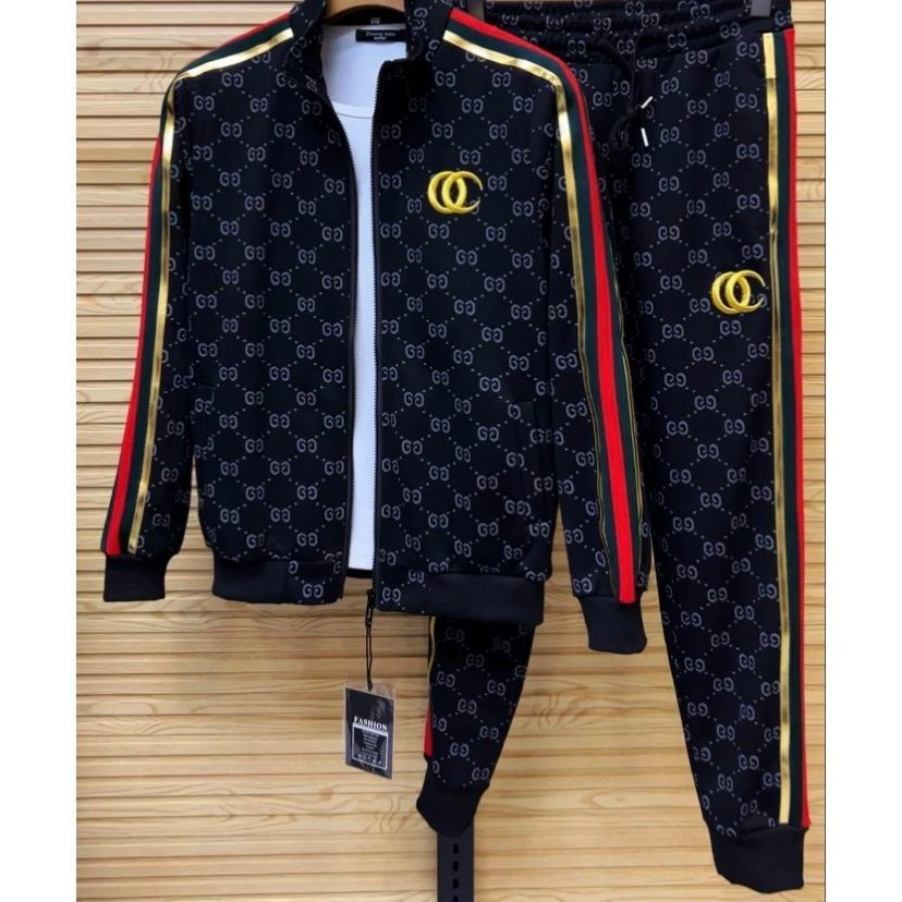 Gucci Stand Collar Coat Men's Casual Trousers Suit Fashionable All-Matching Two-Piece Set Men