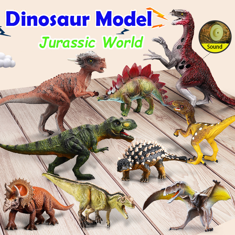 8/18/30pcs Dinosaur Model Toy Set Jurassic World Dinosaur Figure Realistic Educational Model Animal Figurine with Sound High Quality