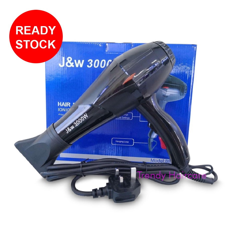 j&w 3000w ionic & led hair dryer [ready stock]