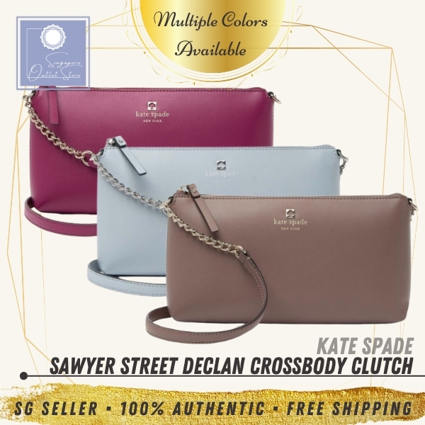 [SG SELLER] Kate Spade KS Womens Sawyer Street Declan Crossbody Clutch Leather Bag (Multi Colors Available)