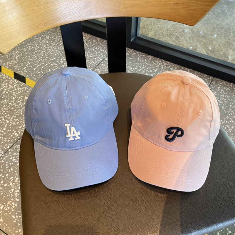 Fashionable Humans MLB 2023 New Korean Style Mlb Small Icon La Xp Hat Small Milk Blocks Blue Rubber Pink Baseball Cap Sports Cap Sun Protection Hat Women